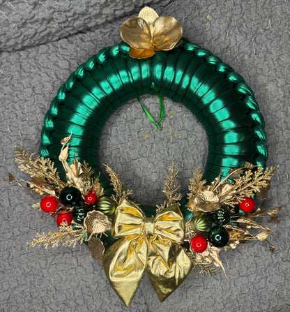Ghirlanda Natalizia verde smeraldo- mammona handmade