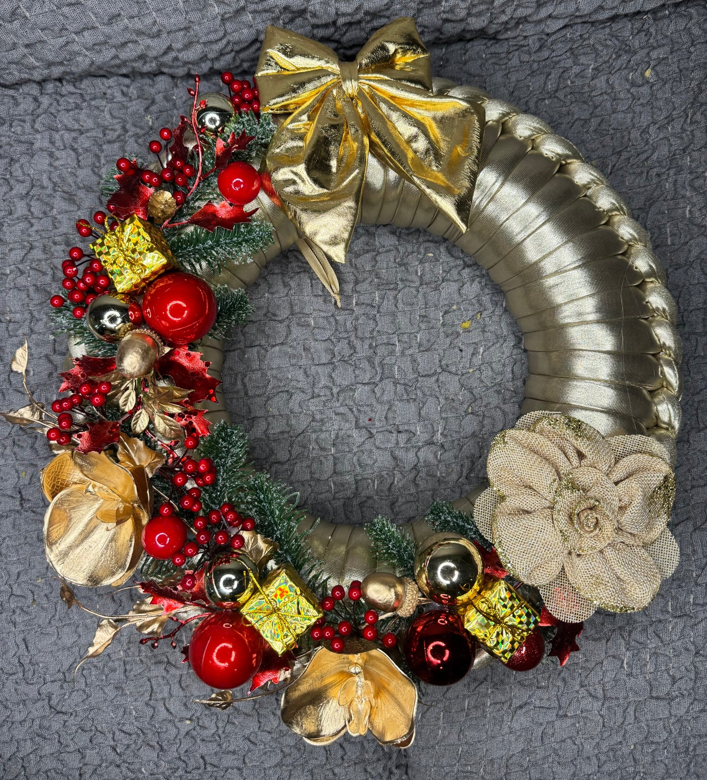 Ghirlanda Oro & Rosso - Collezione Mammona Handmade