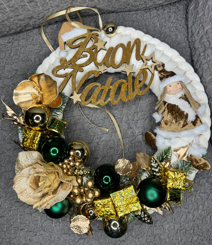 Ghirlanda "Buon Natale Oro Luxury" - Handmade by Mammona