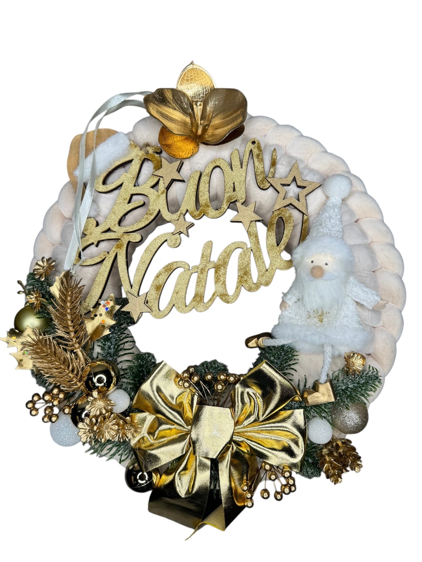 Ghirlanda "Buon Natale Oro Luxury" - Handmade by Mammona