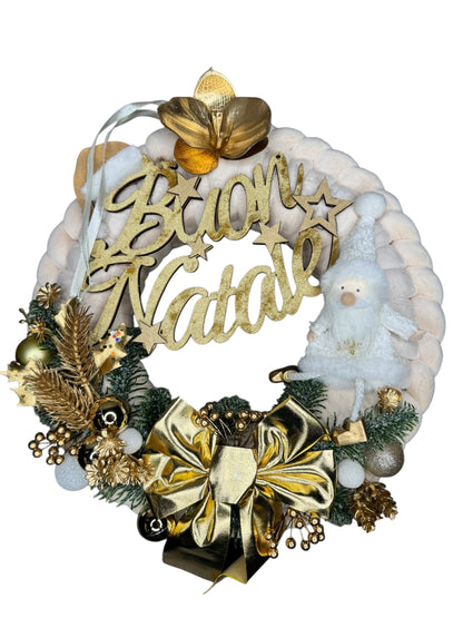 Ghirlanda "Buon Natale Oro Luxury" - Handmade by Mammona
