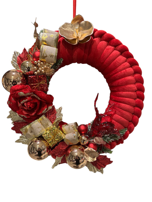 Ghirlanda Natalizia "Red Velvet Royale" - Edizione Mammona Handmade